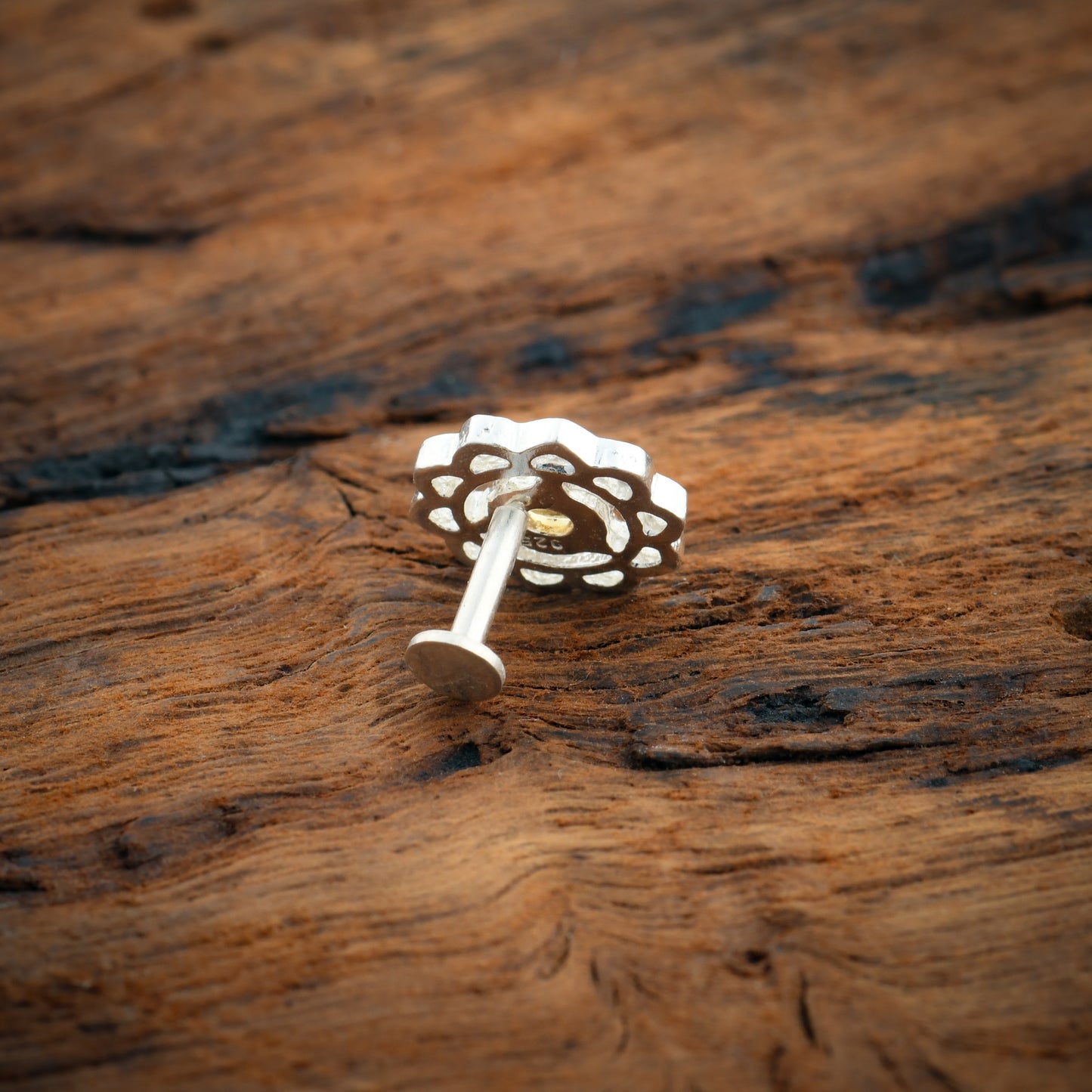 Manipura Chakra Silver Nose Pin