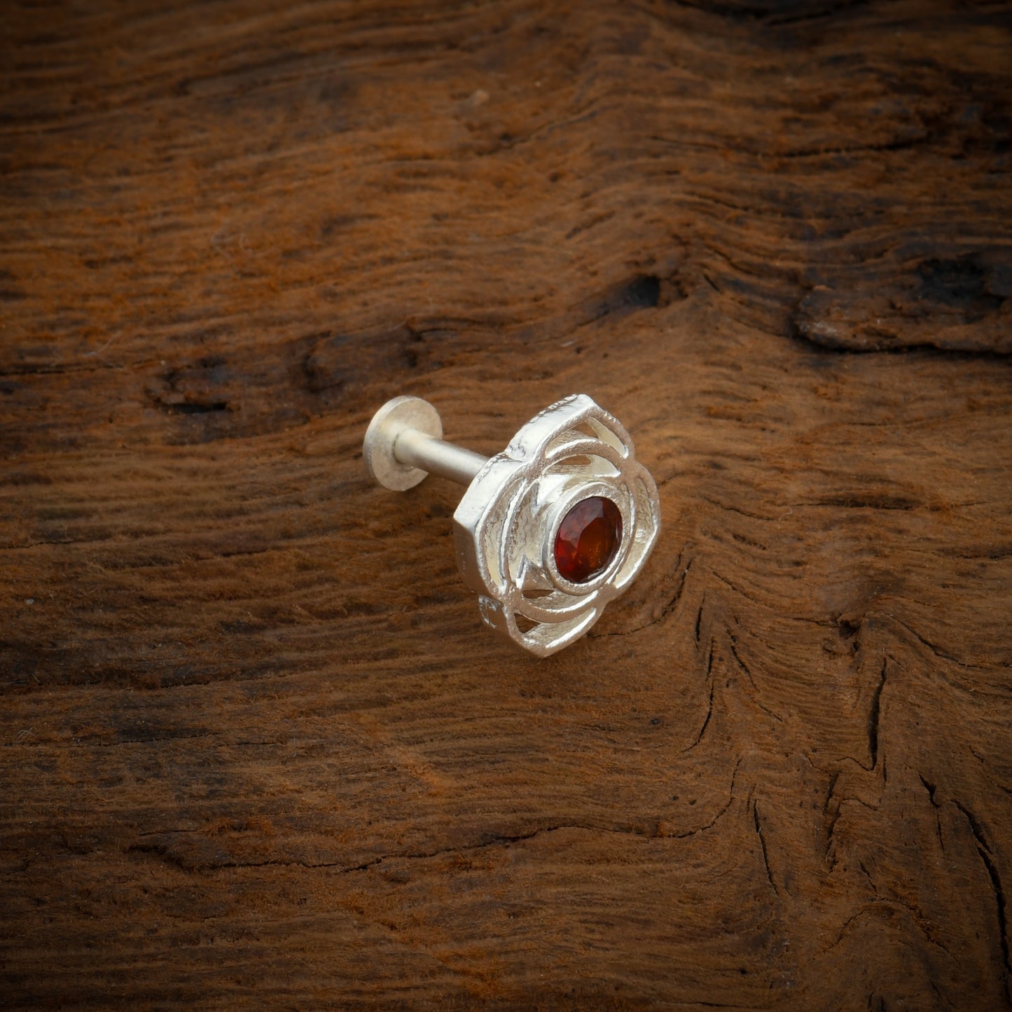 Root Chakra Silver Nose Pin