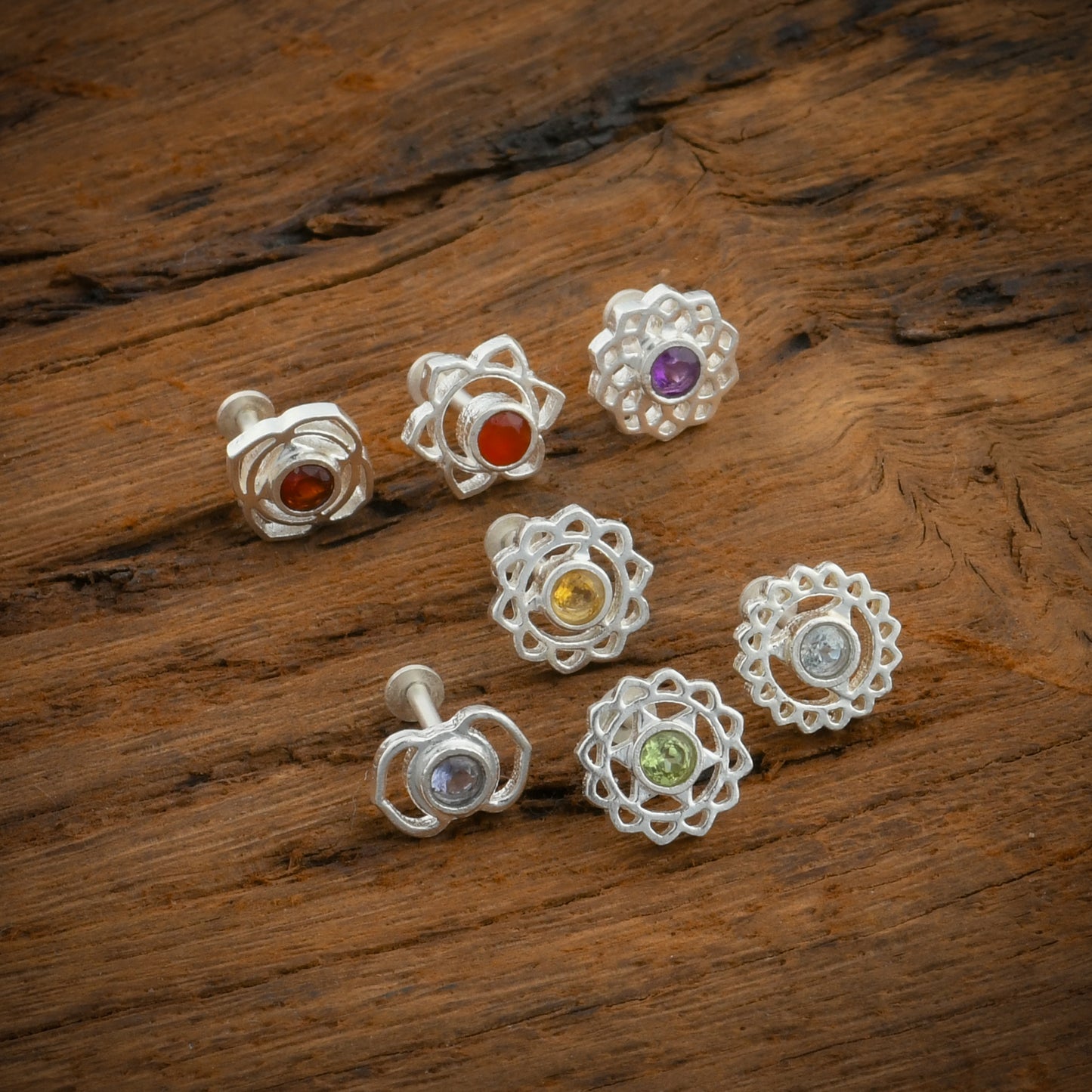Root Chakra Silver Nose Pin