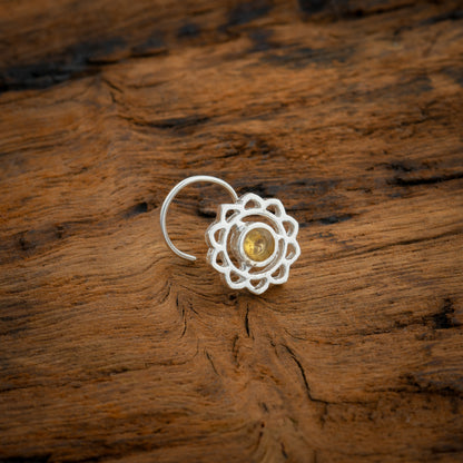 Manipura Chakra Silver Nose Pin