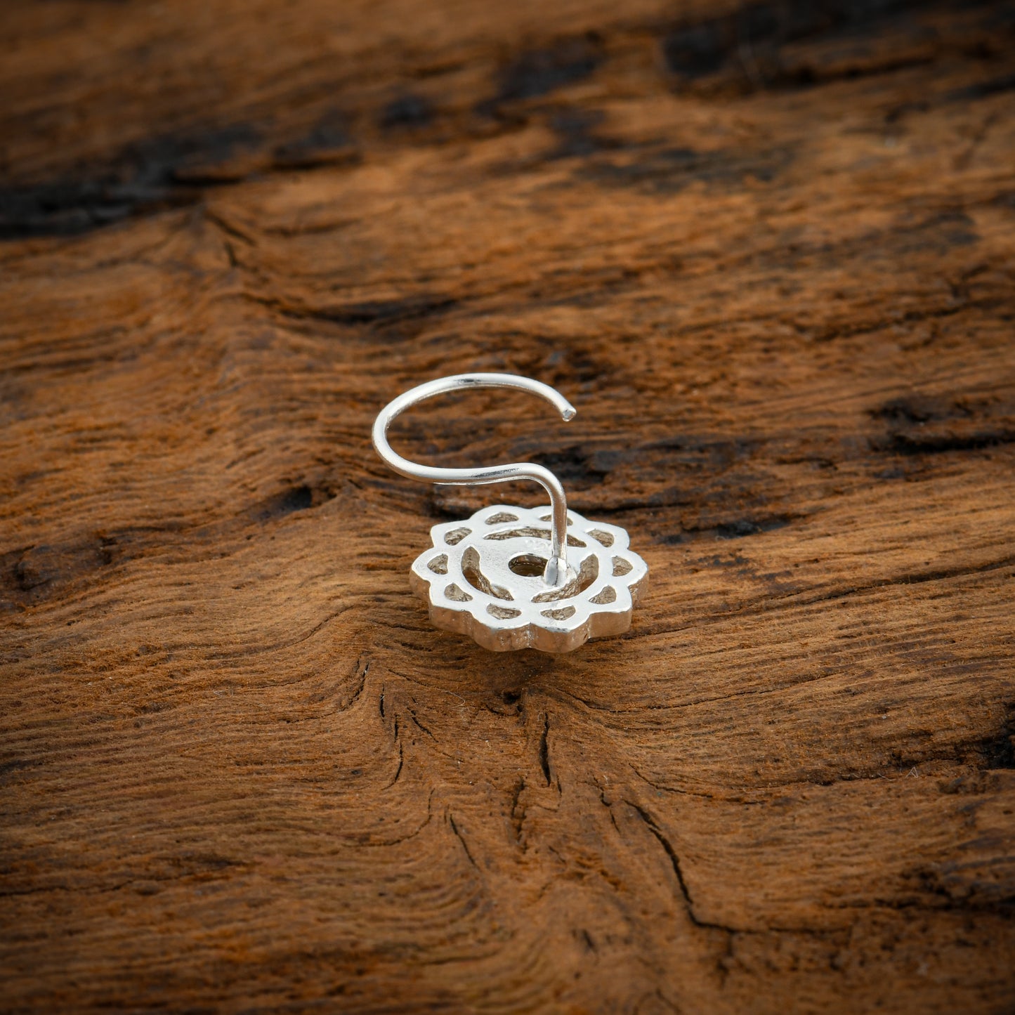 Manipura Chakra Silver Nose Pin