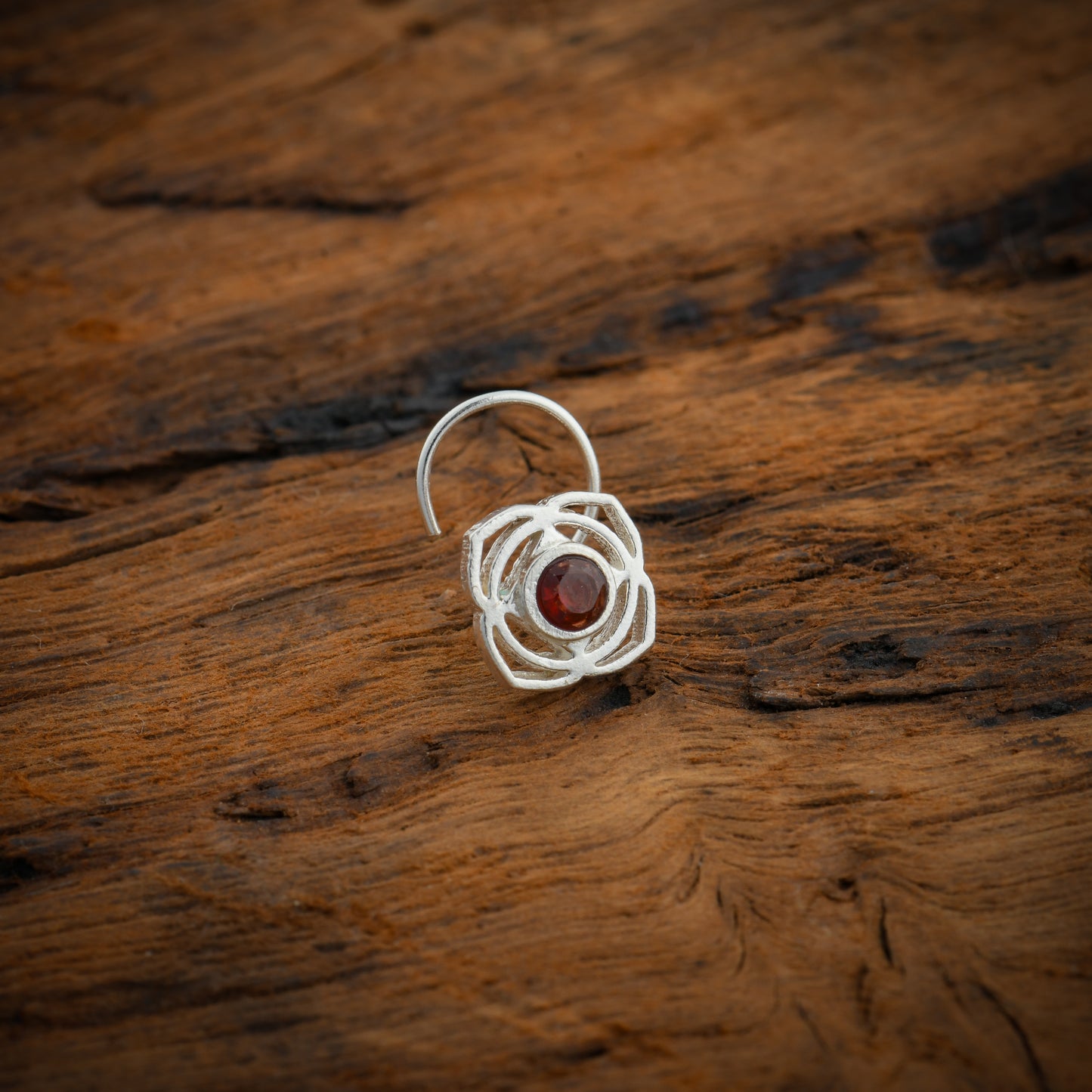 Root Chakra Silver Nose Pin