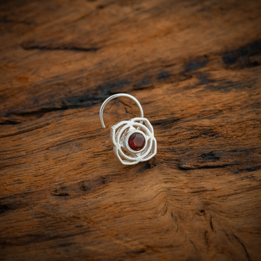 Root Chakra Silver Nose Pin