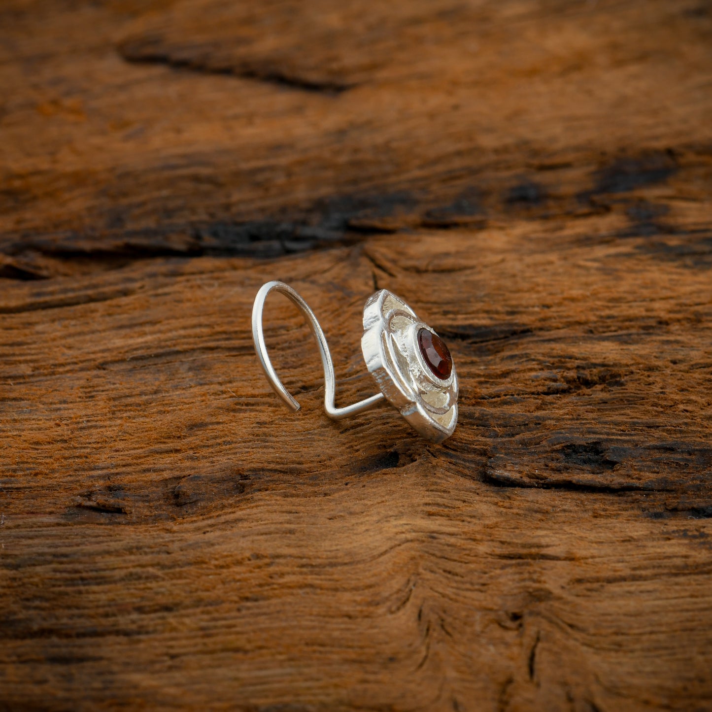 Root Chakra Silver Nose Pin