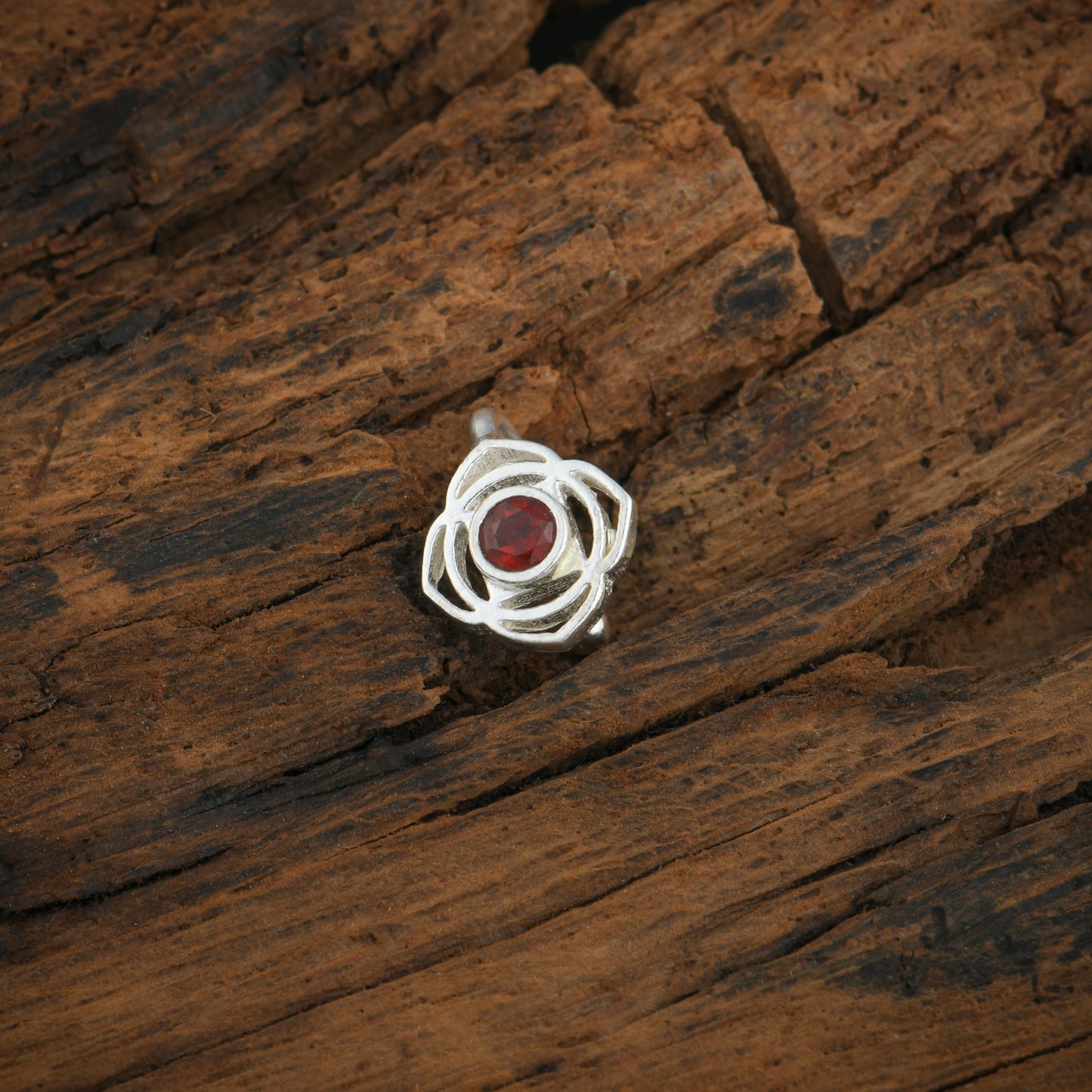 Root Chakra Silver Nose Pin