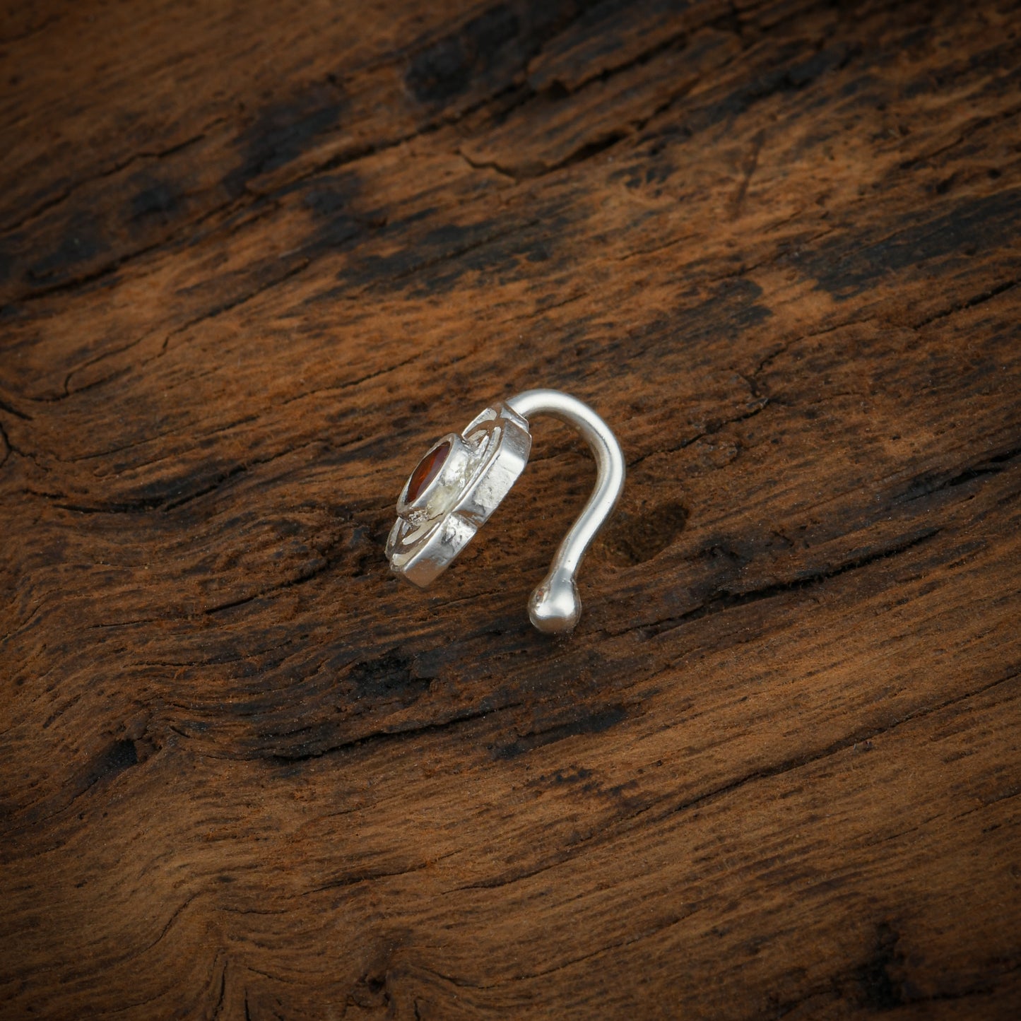 Root Chakra Silver Nose Pin