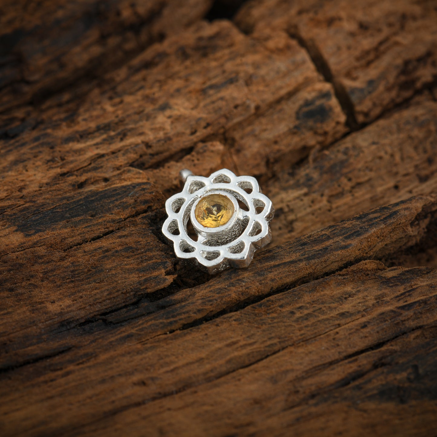 Manipura Chakra Silver Nose Pin