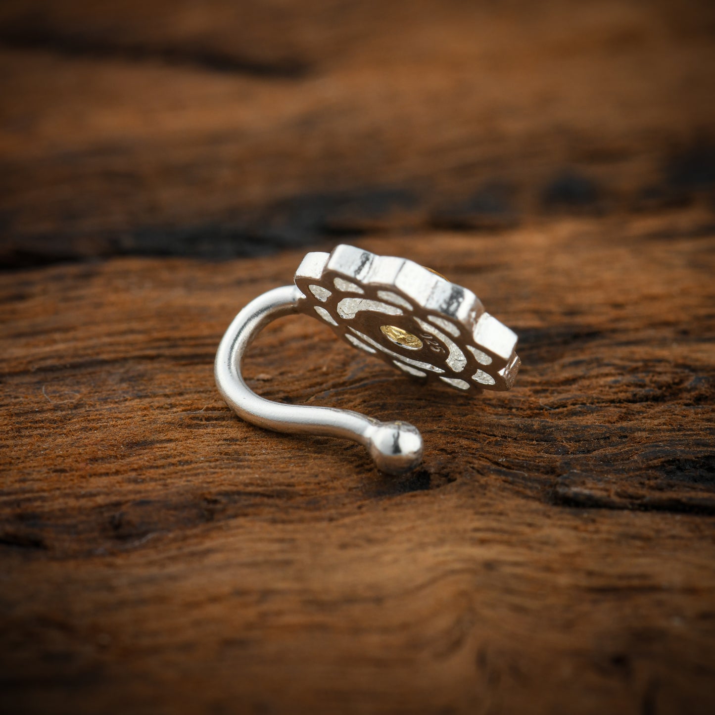 Manipura Chakra Silver Nose Pin