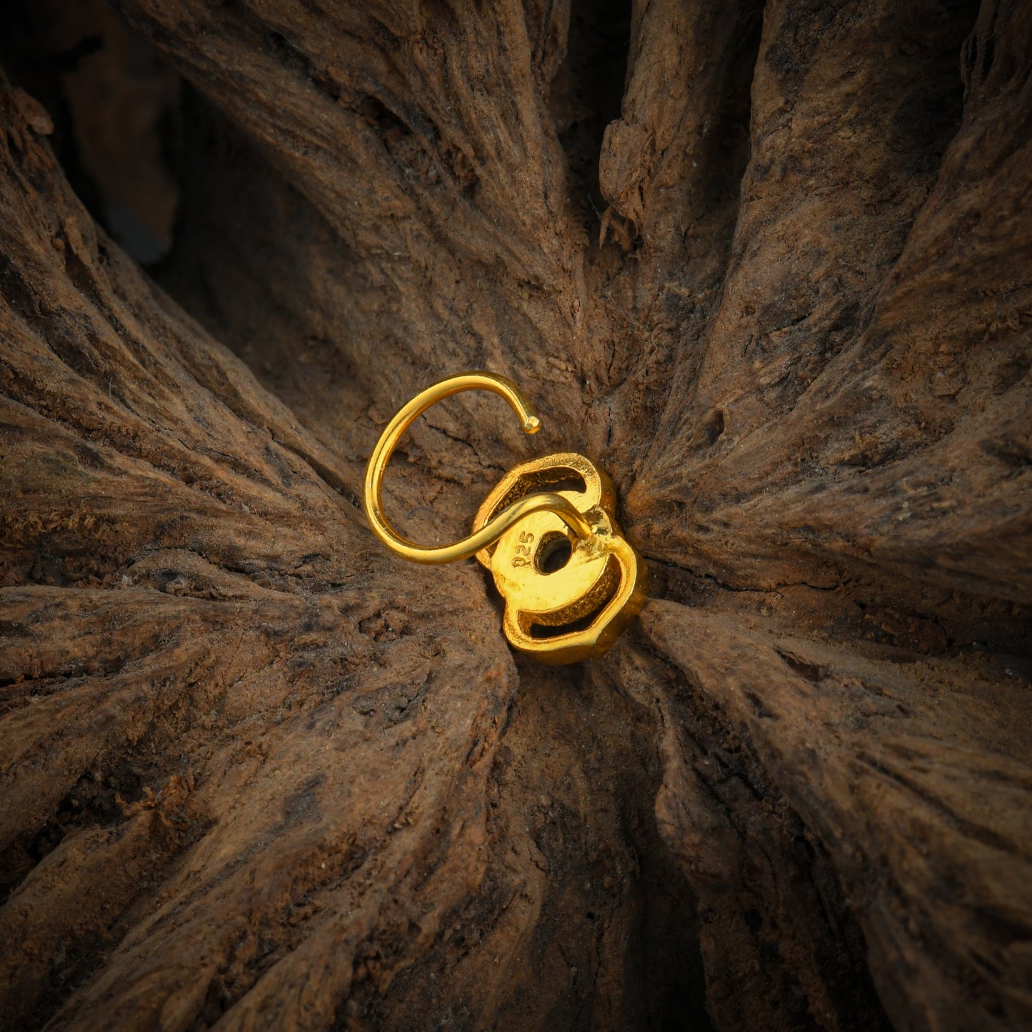 Third Eye Chakra Gold Plated Silver Nose Pin