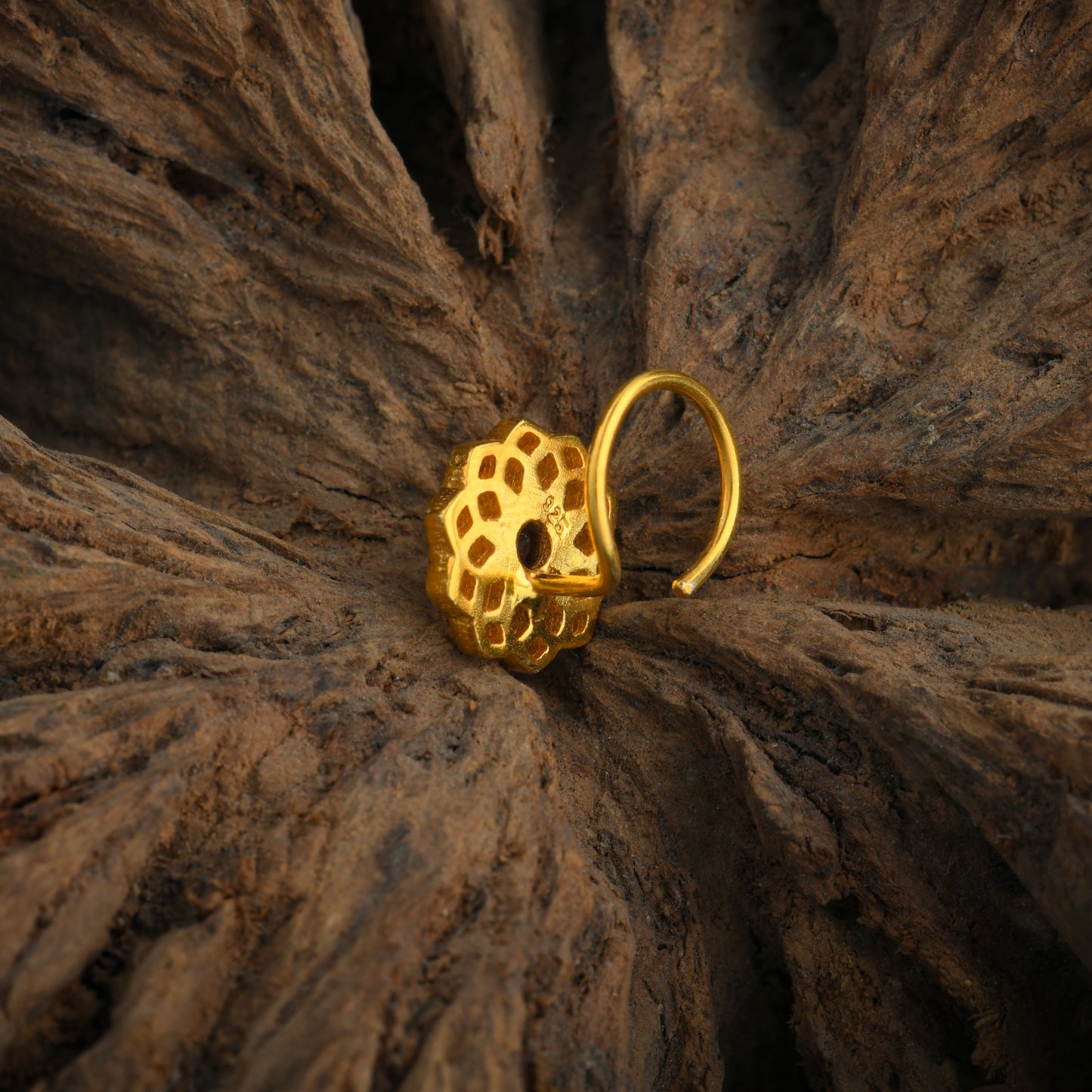 Crown Chakra Gold Plated Silver Nose Pin