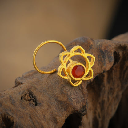 Swadhishthana(Sacral) Chakra Silver Nose Pin