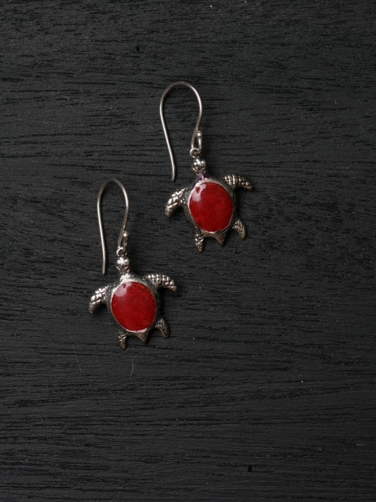 Red Turtle Earrings