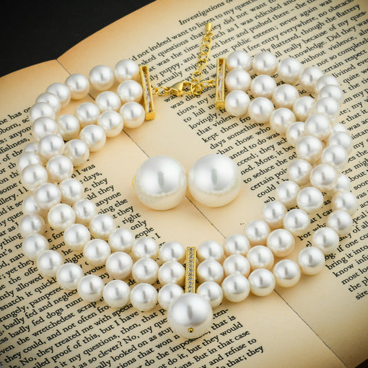 Florence Pearl Choker Necklace And Studs Set