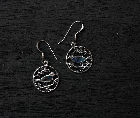 Humming Bird Abalone Earrings