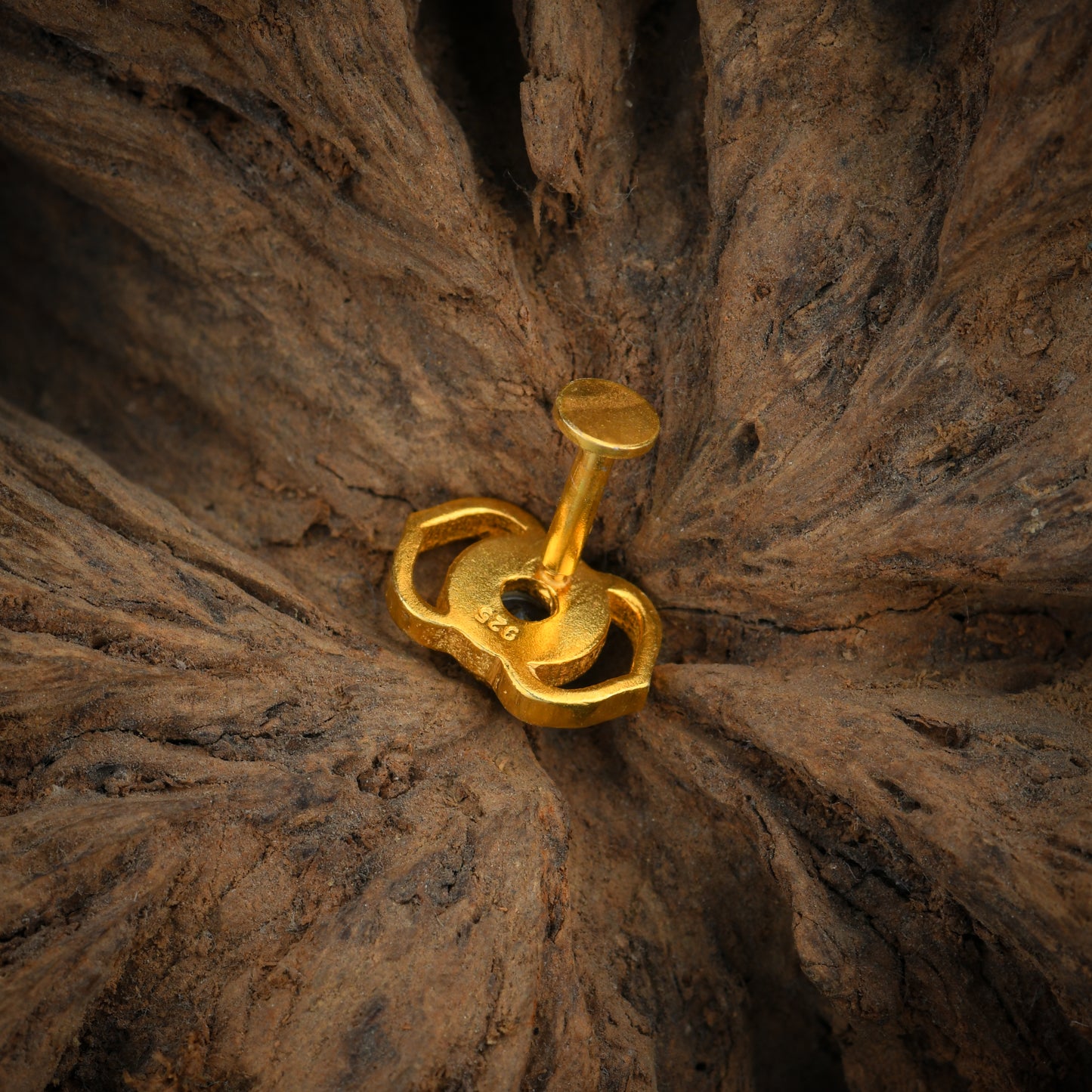 Third Eye Chakra Gold Plated Silver Nose Pin
