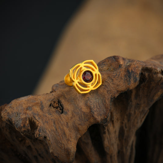 Root Chakra Gold Plated Silver Nose Pin