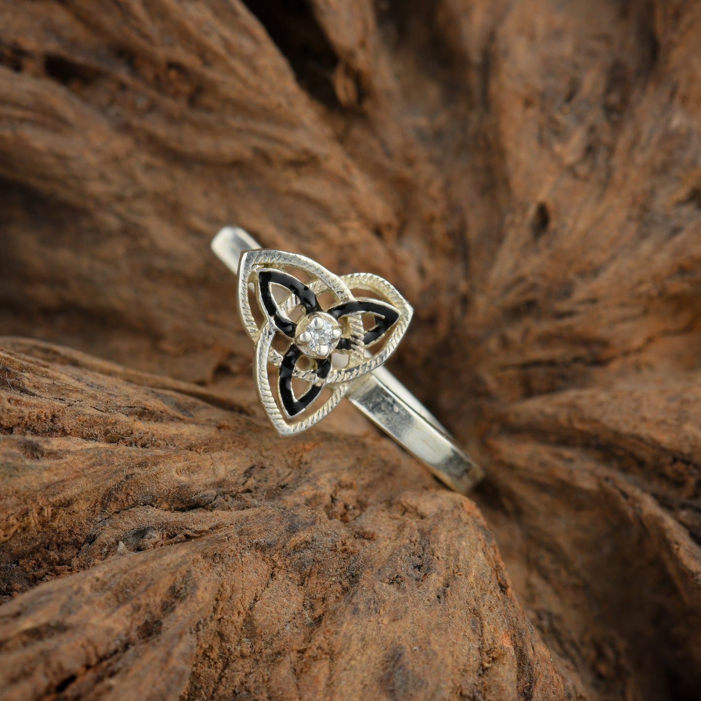 Mystic Triangle Silver Nose Pin