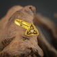 Mystic Triangle Gold Plated Silver Nose Pin