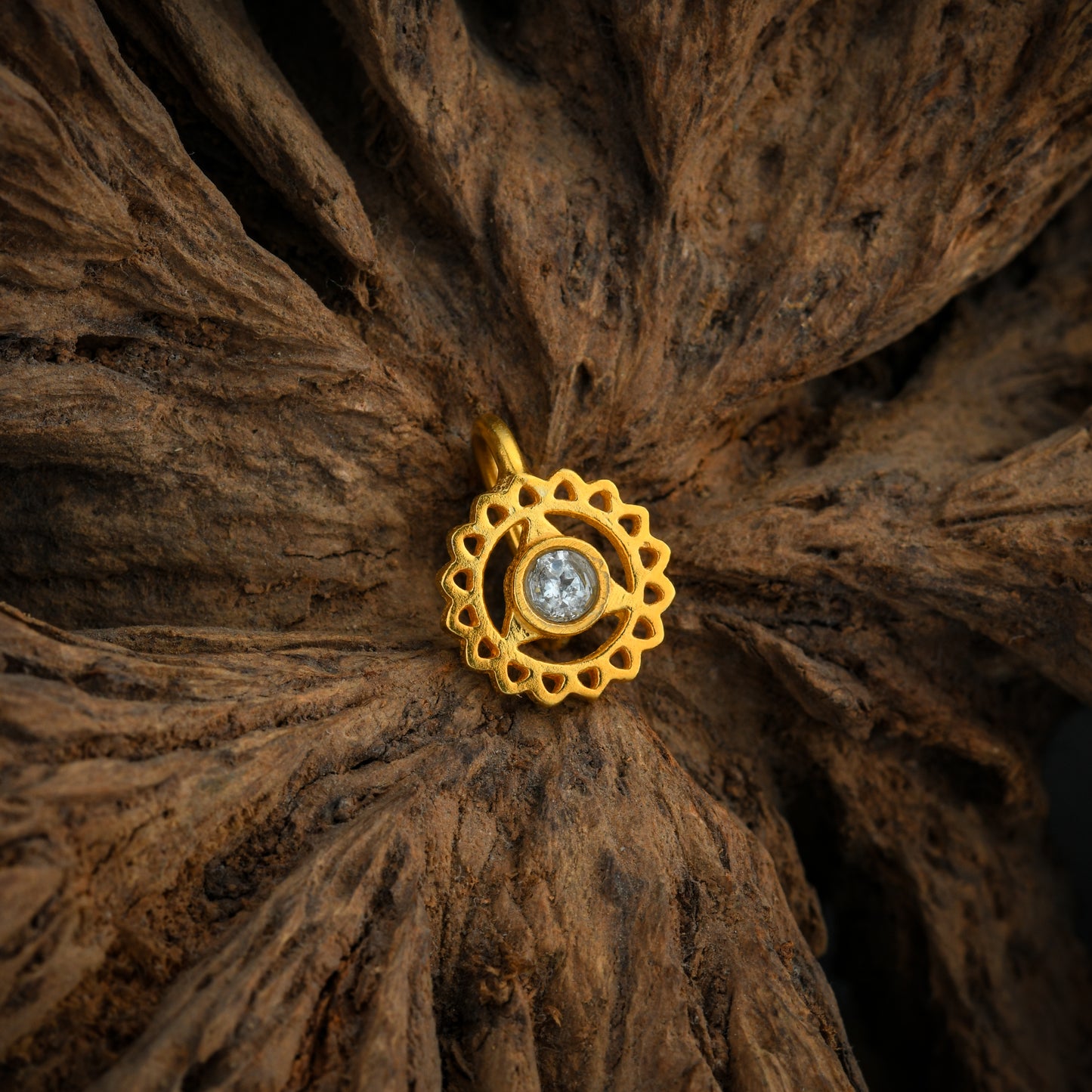 Vishuddhi Chakra Gold Plated Silver Nose Pin