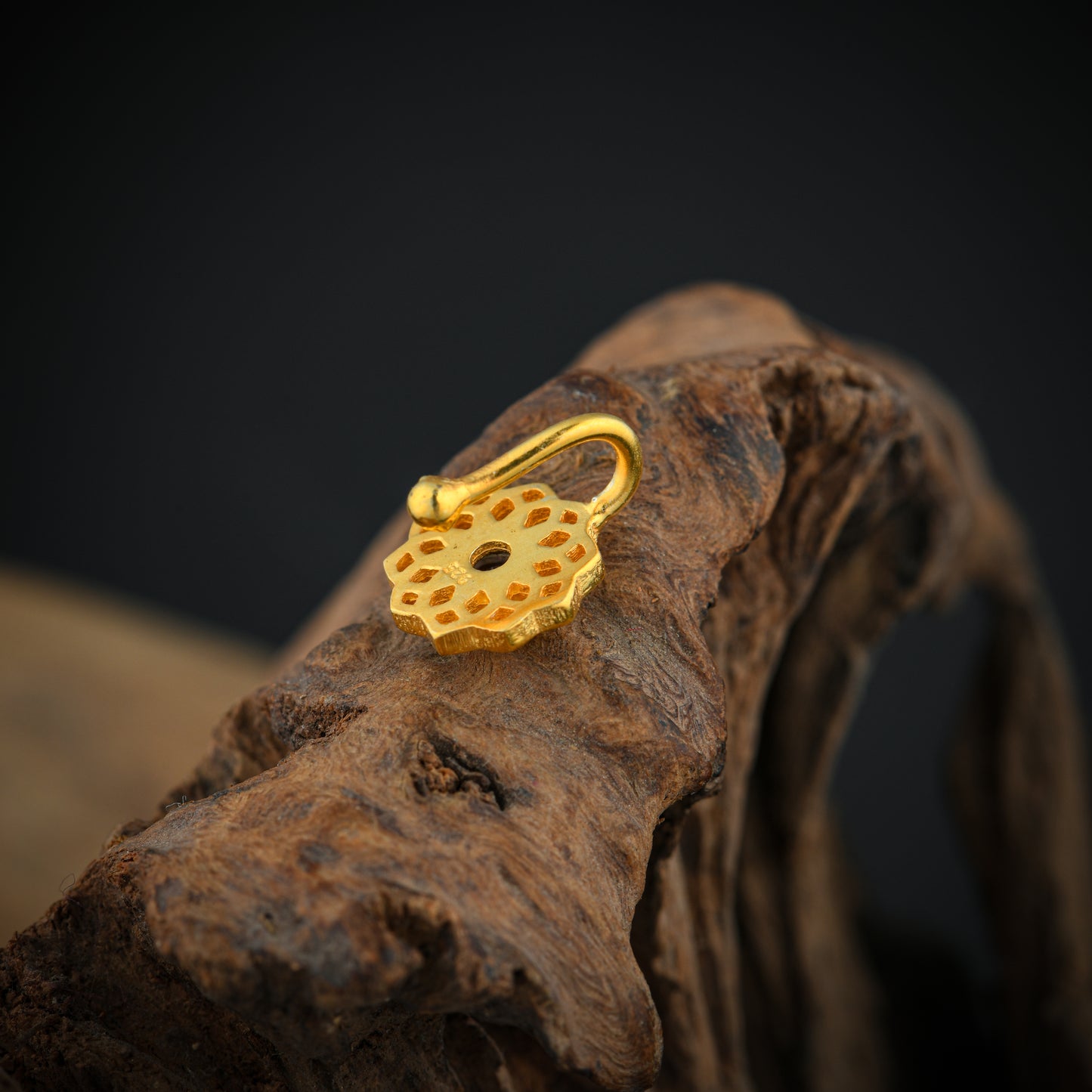 Crown Chakra Gold Plated Silver Nose Pin