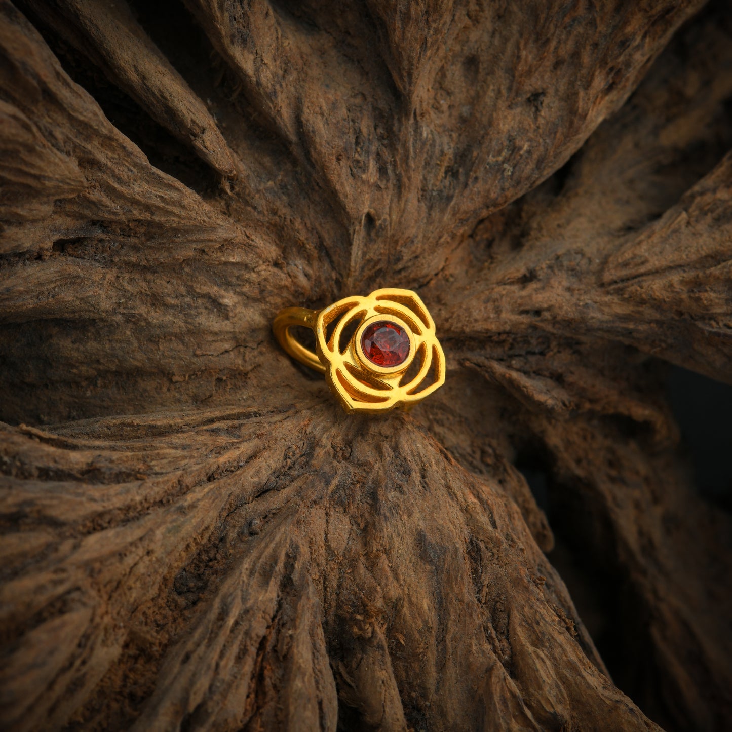 Root Chakra Gold Plated Silver Nose Pin