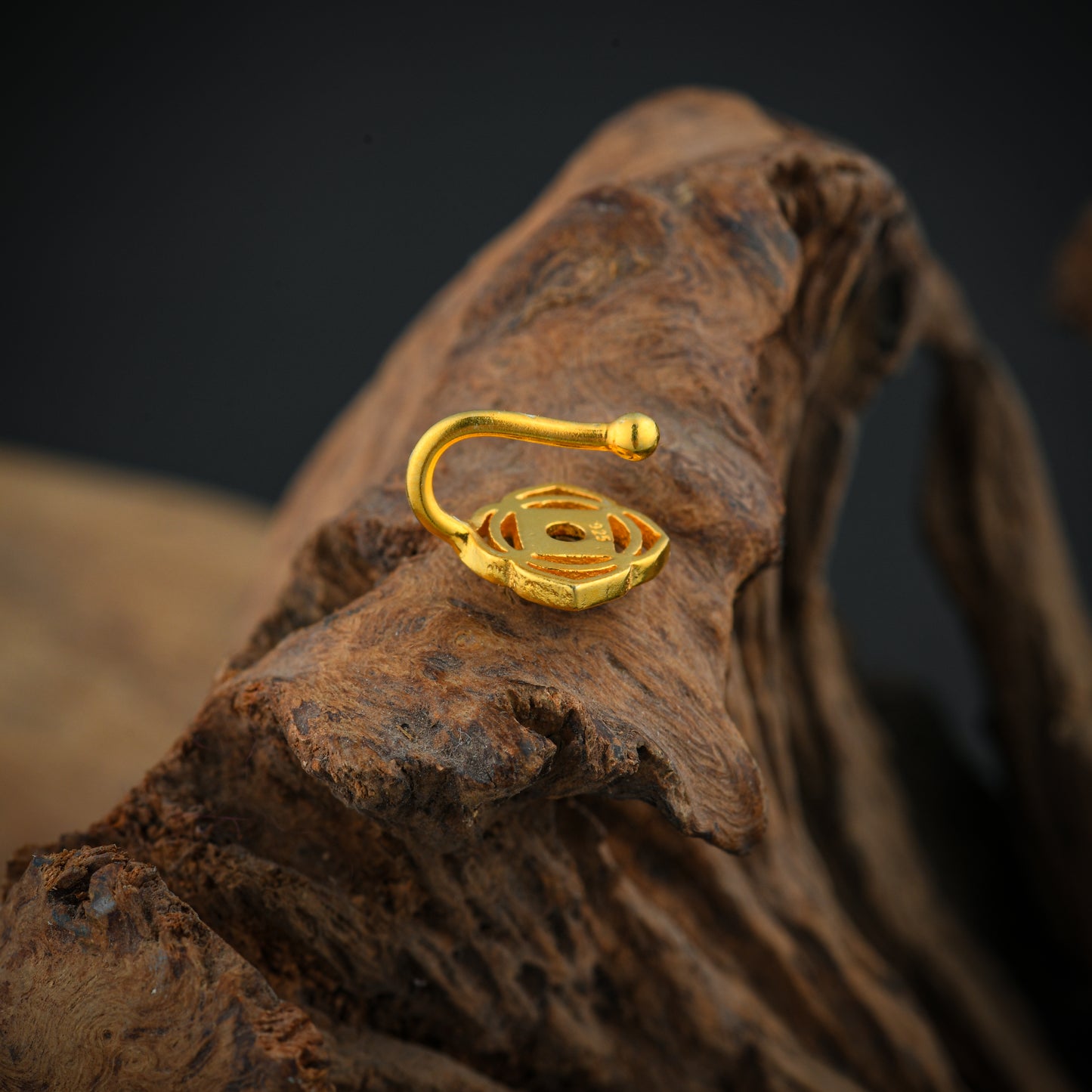 Root Chakra Gold Plated Silver Nose Pin