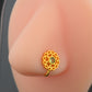 Anahat(Heart) Chakra Gold Plated Silver Nose Pin