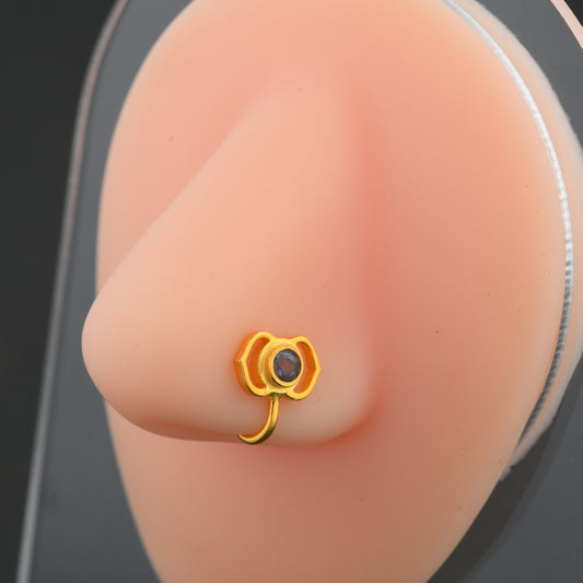 Third Eye Chakra Gold Plated Silver Nose Pin