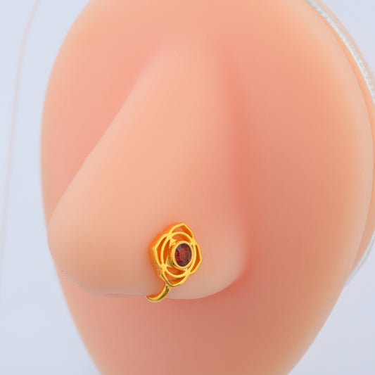 Root Chakra Gold Plated Silver Nose Pin