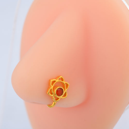 Swadhishthana(Sacral) Chakra Silver Nose Pin