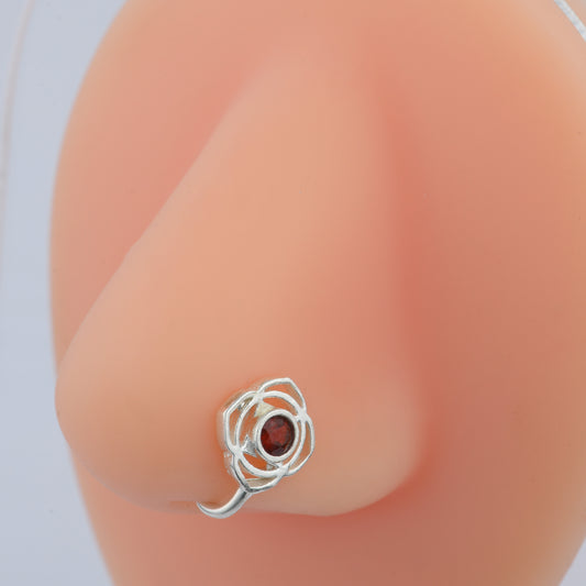 Root Chakra Silver Nose Pin