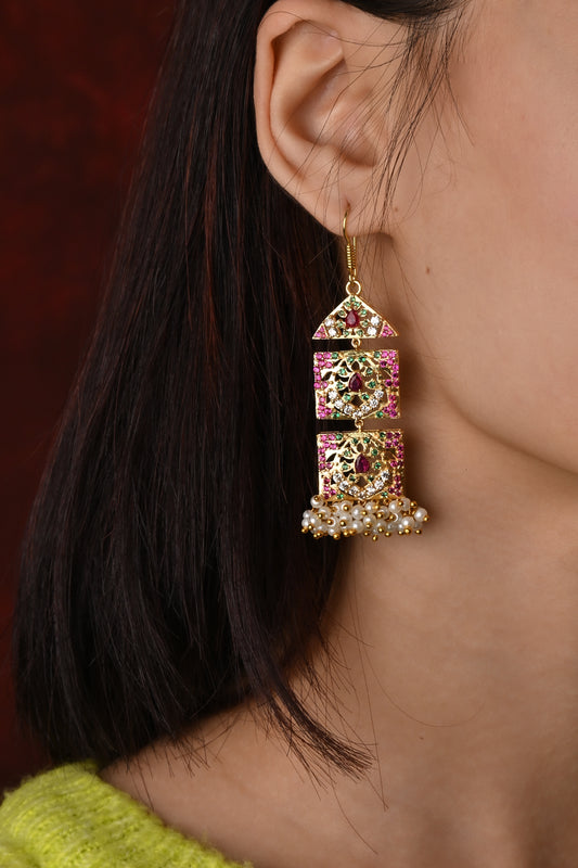 Heera Panna Jadau Earrings