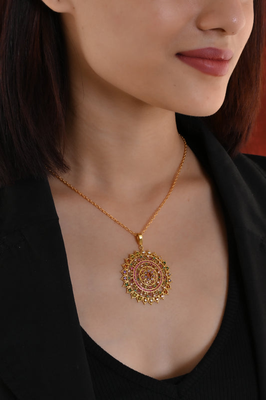 Heera Panna Pendant Necklace