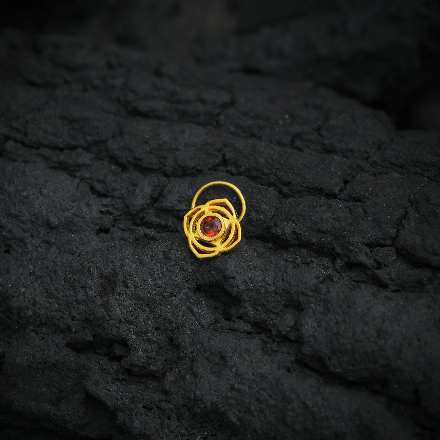 Root Chakra Gold Plated Silver Nose Pin