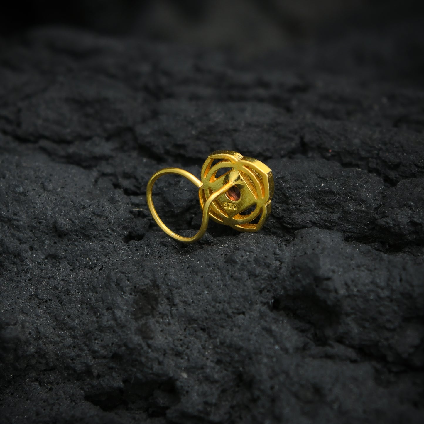 Root Chakra Gold Plated Silver Nose Pin