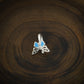 "Adonis Blue" Silver Enamelled Nose pin