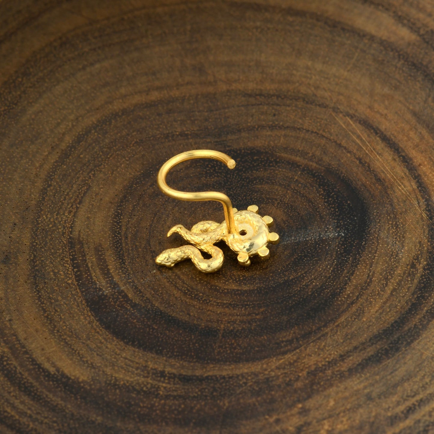 "The Serpent" Gold Plated Silver Nose Pin