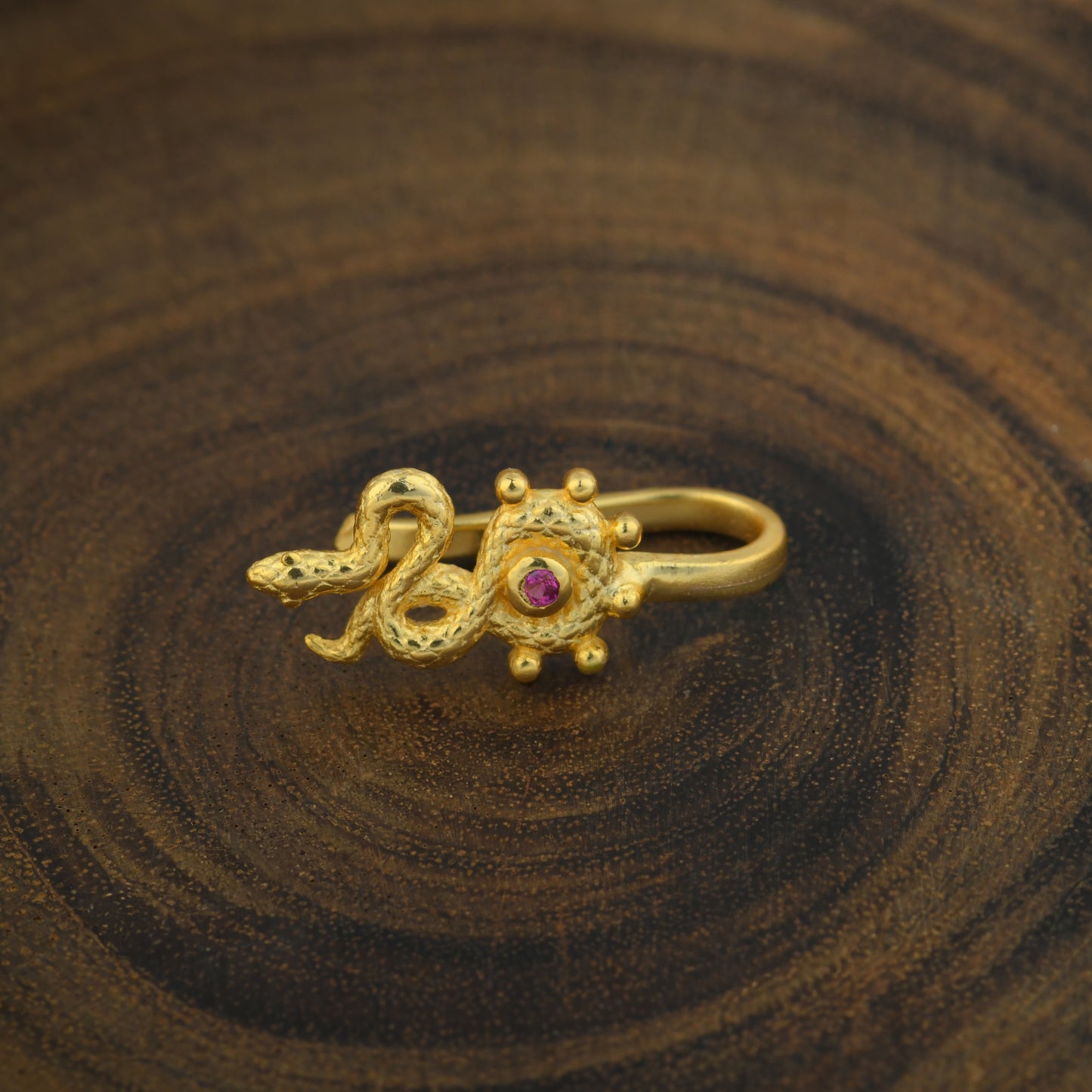 "The Serpent" Gold Plated Silver Nose Pin