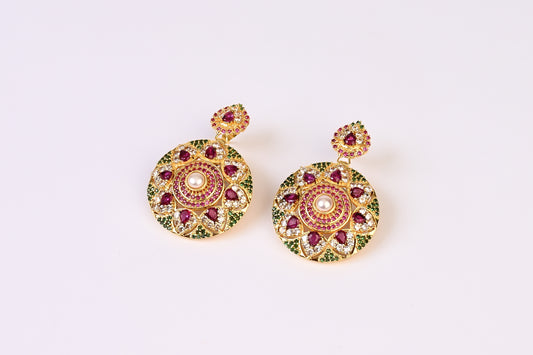 Heera Panna Ornate Earrings