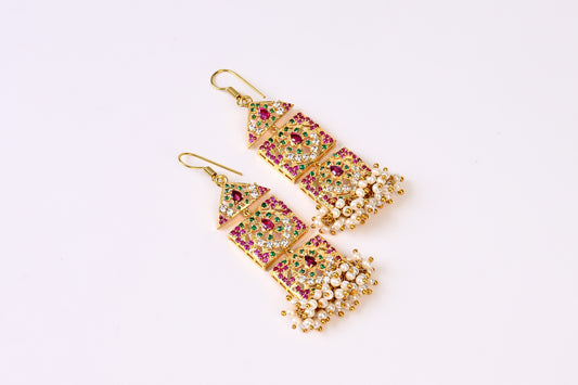 Heera Panna Jadau Earrings