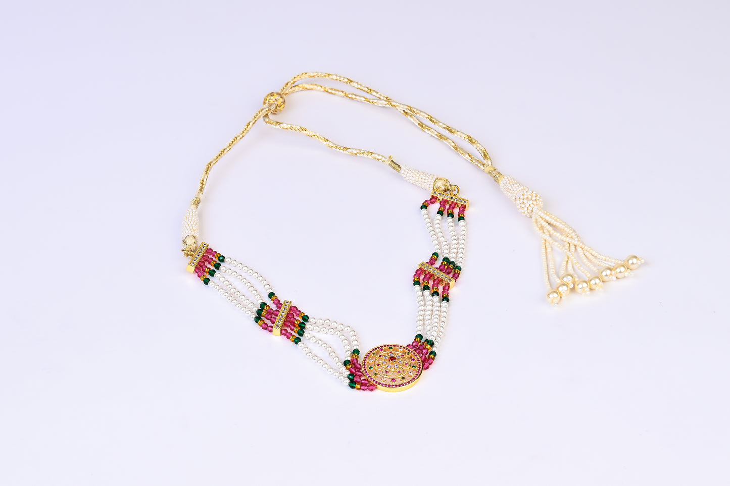 Heera Panna Moti Choker Set