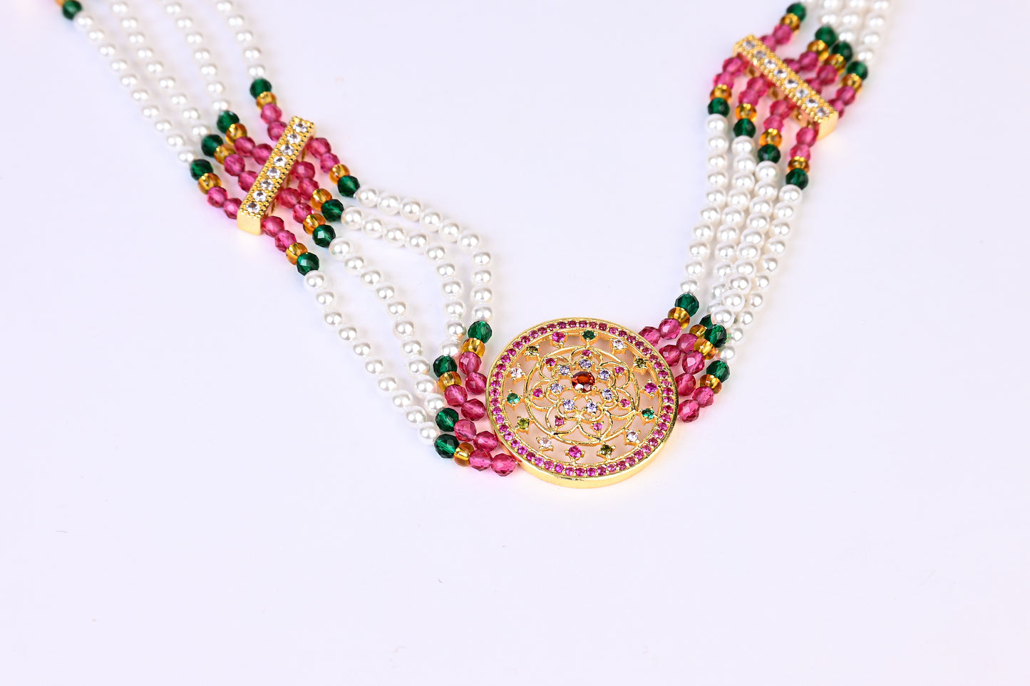 Heera Panna Moti Choker Set