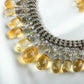 Citrine Drops Silver Necklace Set