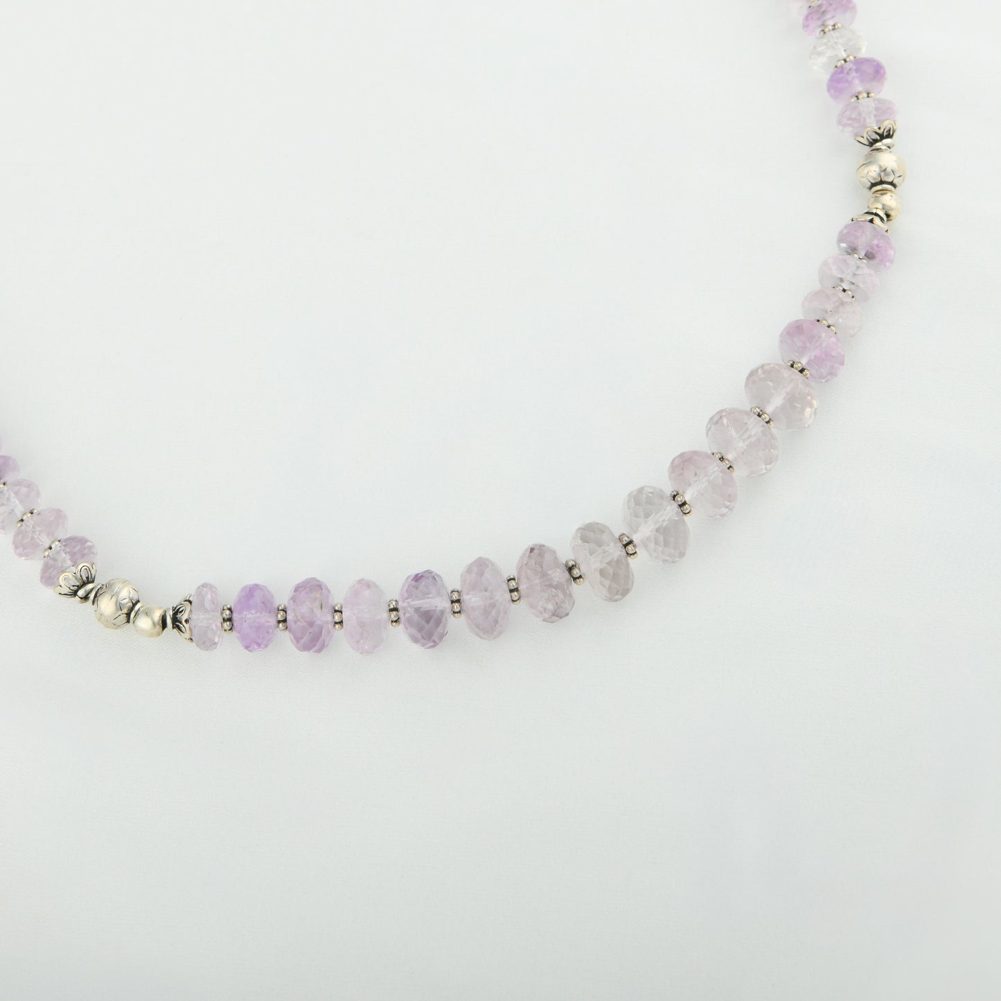 Faceted Amethyst Necklace With Filigree Earrings