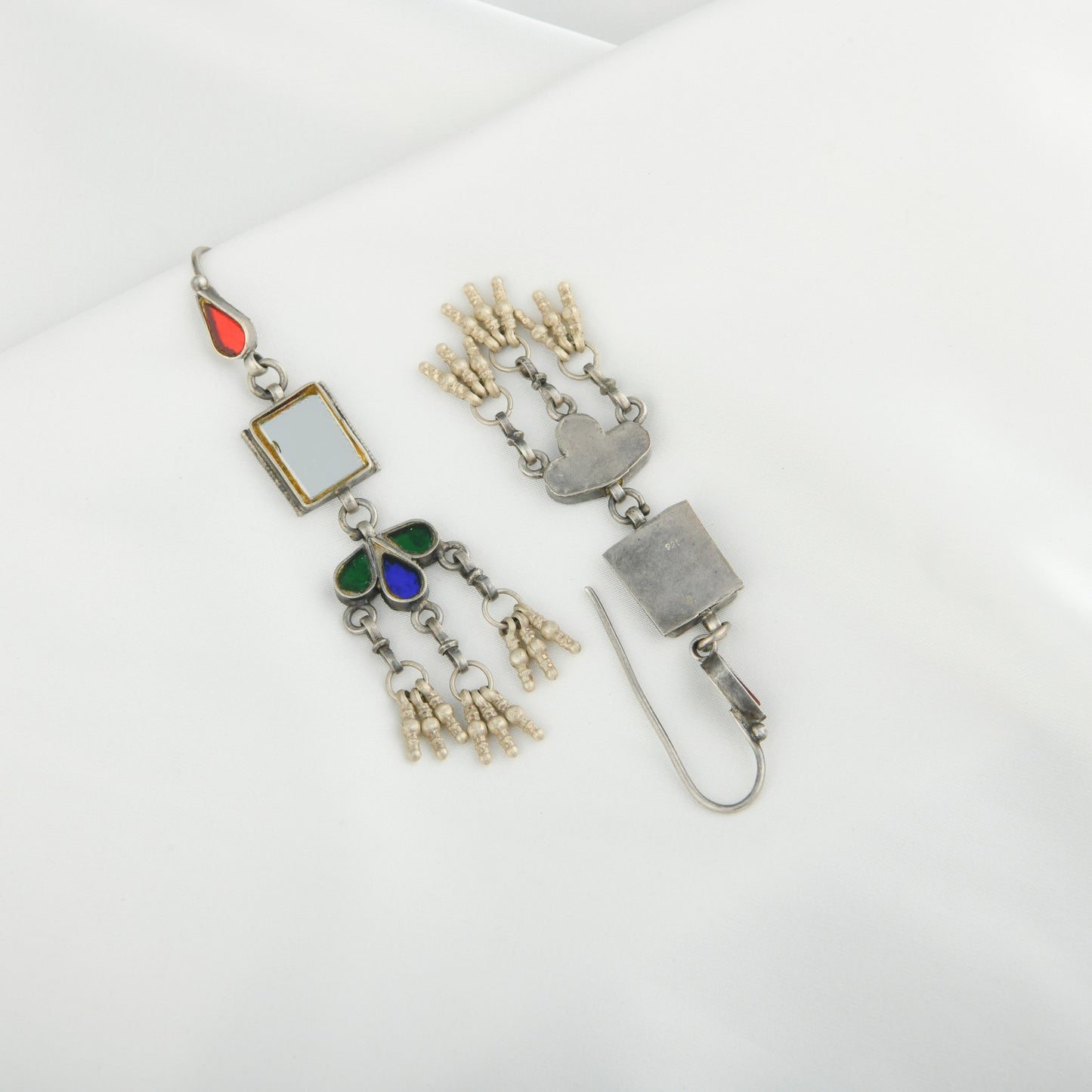 Madhu Chandrika Satrangi Silver Earrings