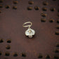 Crescent Moon Pearl Silver Nose Pin
