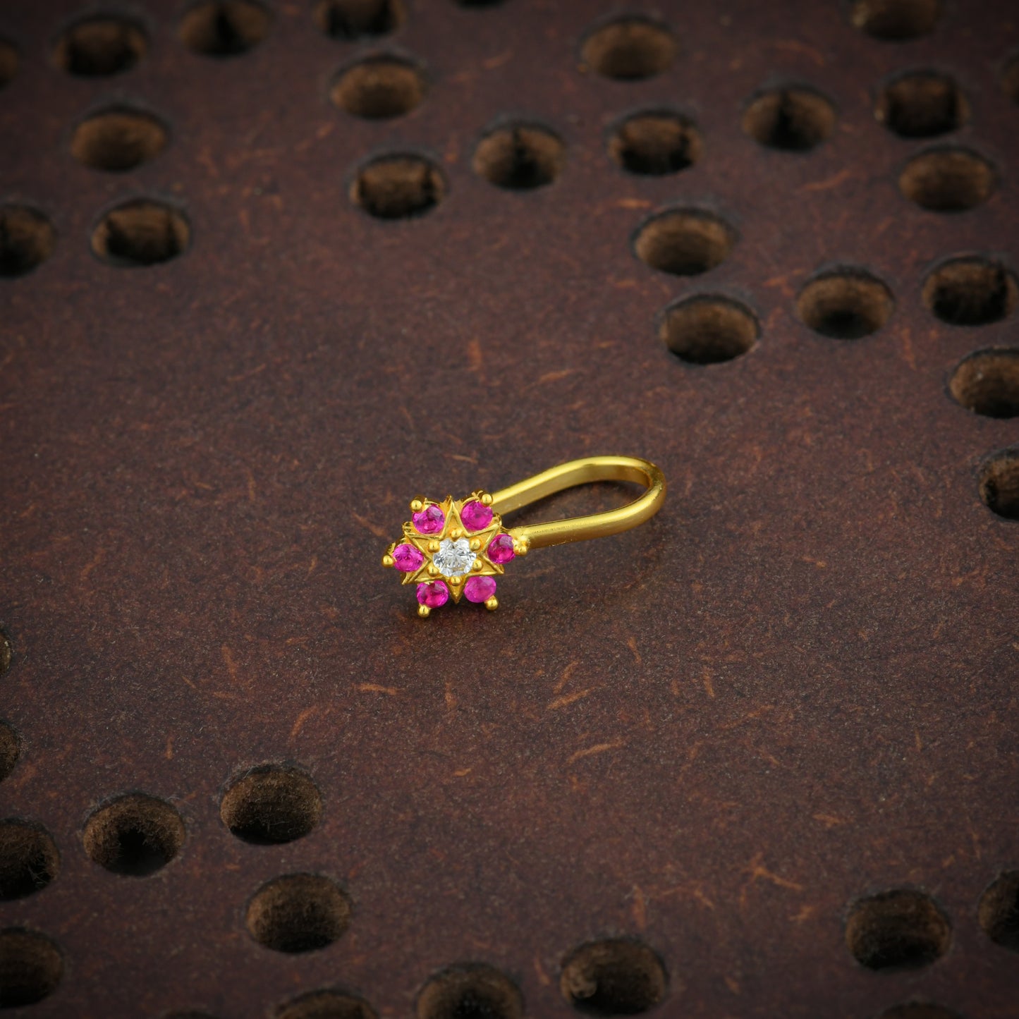 Shimmering Star Gold Plated Silver Nose Pin