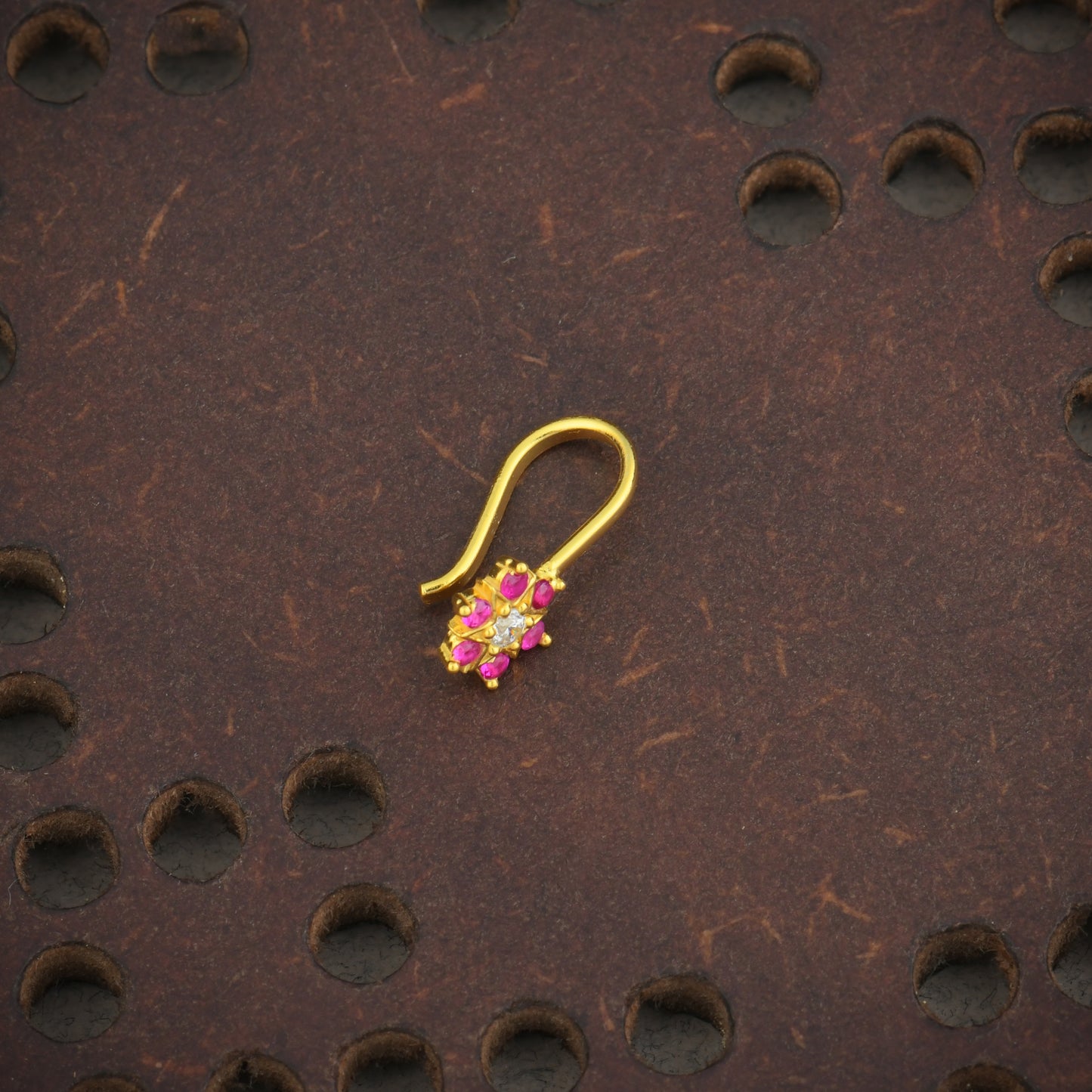 Shimmering Star Gold Plated Silver Nose Pin