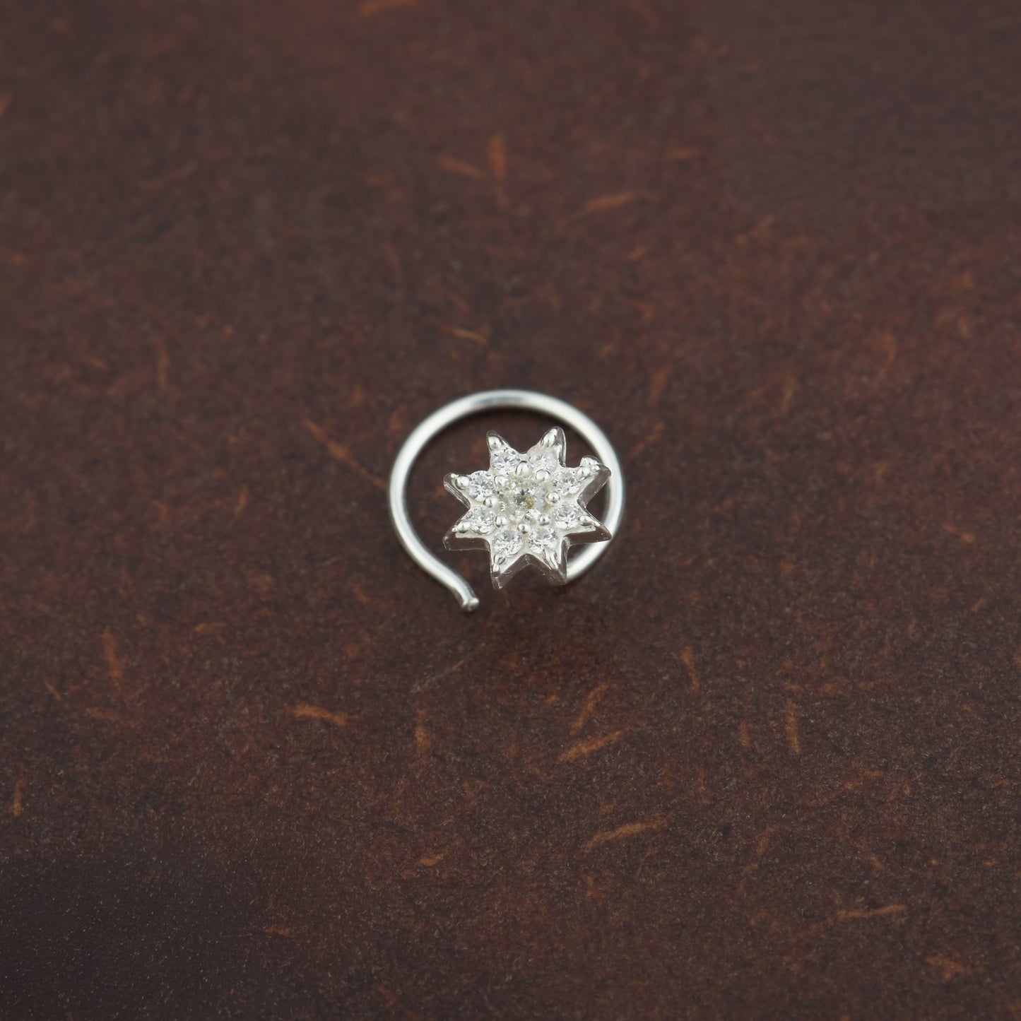 Twinkle Star Silver Nose Pin