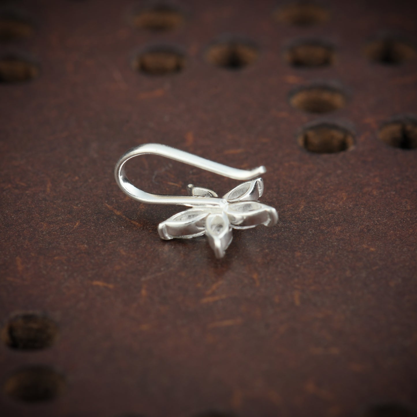Champa CZ Silver Nose pin
